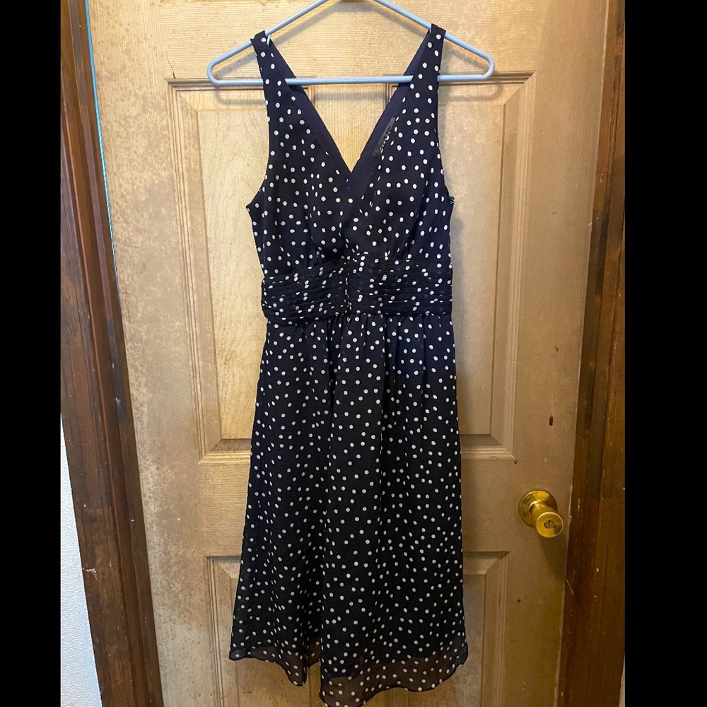 Navy polka dot dress